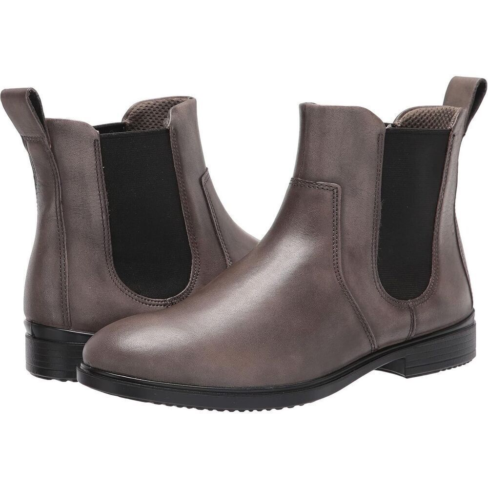 Ecco Women's Touch 15 Danish Design Leather‎ Chelsea Boots Gray/Black Size 4-4.5